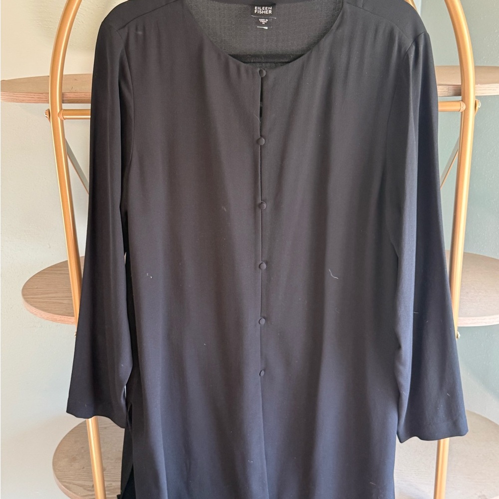 Eileen Fisher Black Minimalist Blouse or cardigan
